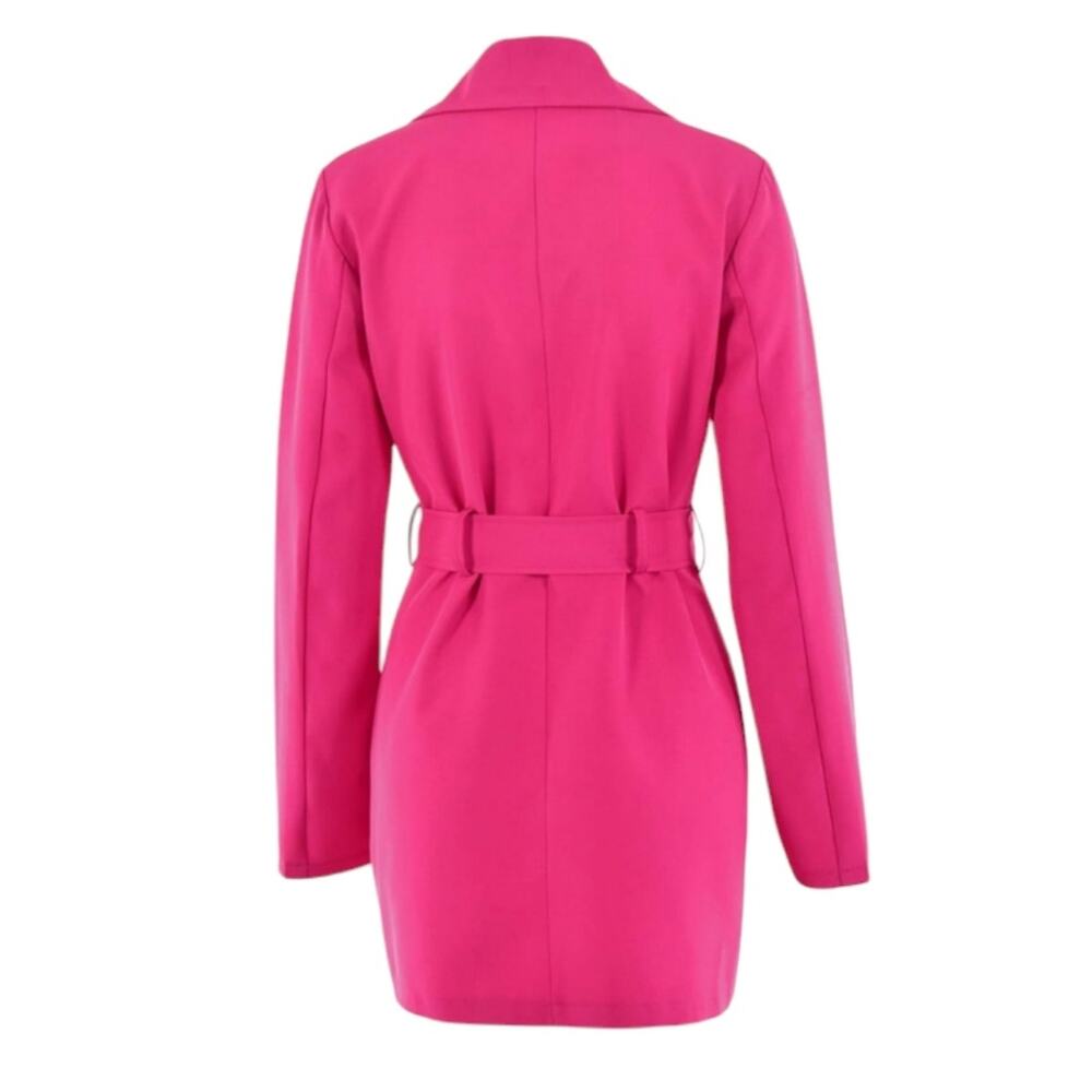 Lioness Blazer Dress Women's Size Medium Pink Belted Jacket Party Night Out Mini - Picture 6 of 13